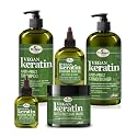 Difeel Vegan Keratin Anti-Frizz Hair Care 5-PC Set - Vegan Shampoo, Conditioner, Oils and Hair Mask