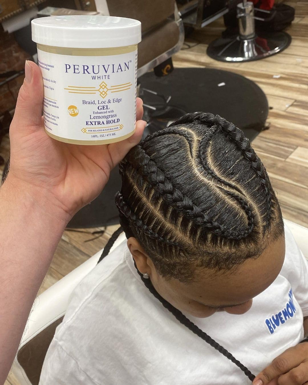 Peruvian white Braid, Loc, and Edge Gel EXTRA HOLD for Relaxed & Natural Hair, 16 oz. (Apple Cider Vinegar)