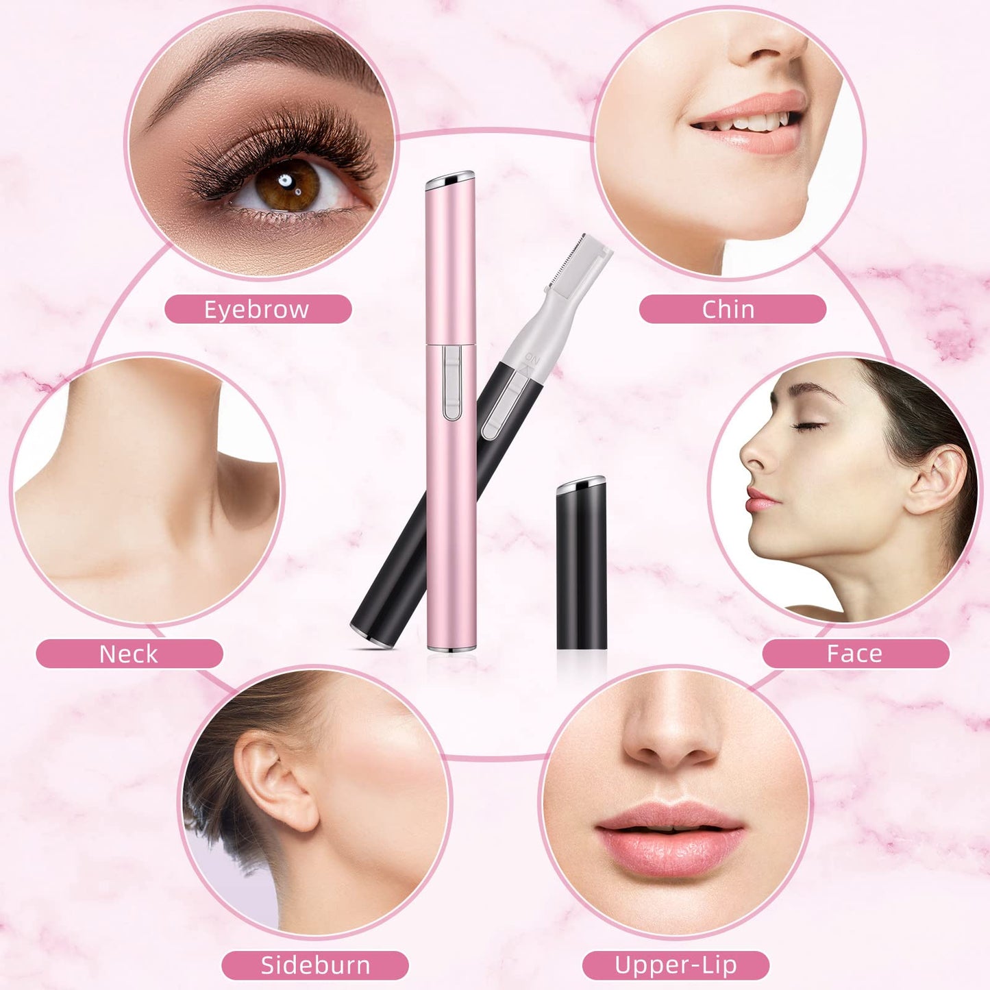 Chumia 2 Pcs Electric Eyebrow Trimmer Women Precision Face Razors Mini Shaver with Comb Christmas Women Gift Battery Operated Personal Epilator Beauty and Personal Care Chumia