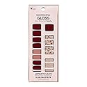 Dashing Diva Gloss Nail Strips - Wild Flower | UV Free, Long Lasting, Floral Nail Stickers with Pink Accent Nails | Contains 32 Nail Wraps, 1 Prep