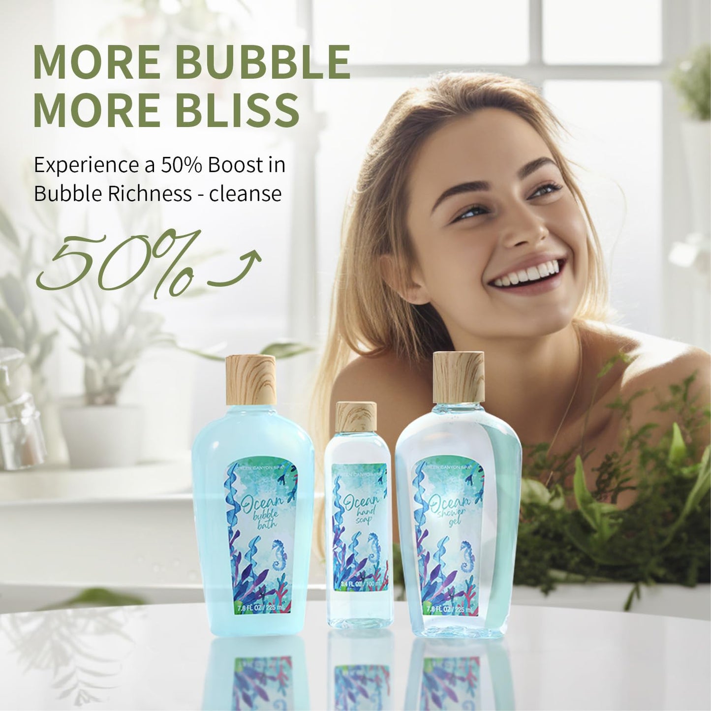 Spa Gift Baskets for Women, Bath and Body Gift Set for Women, 12Pcs Ocean Spa Sets Includes Bubble Bath, Body Lotion,Valentine's Bath Gifts