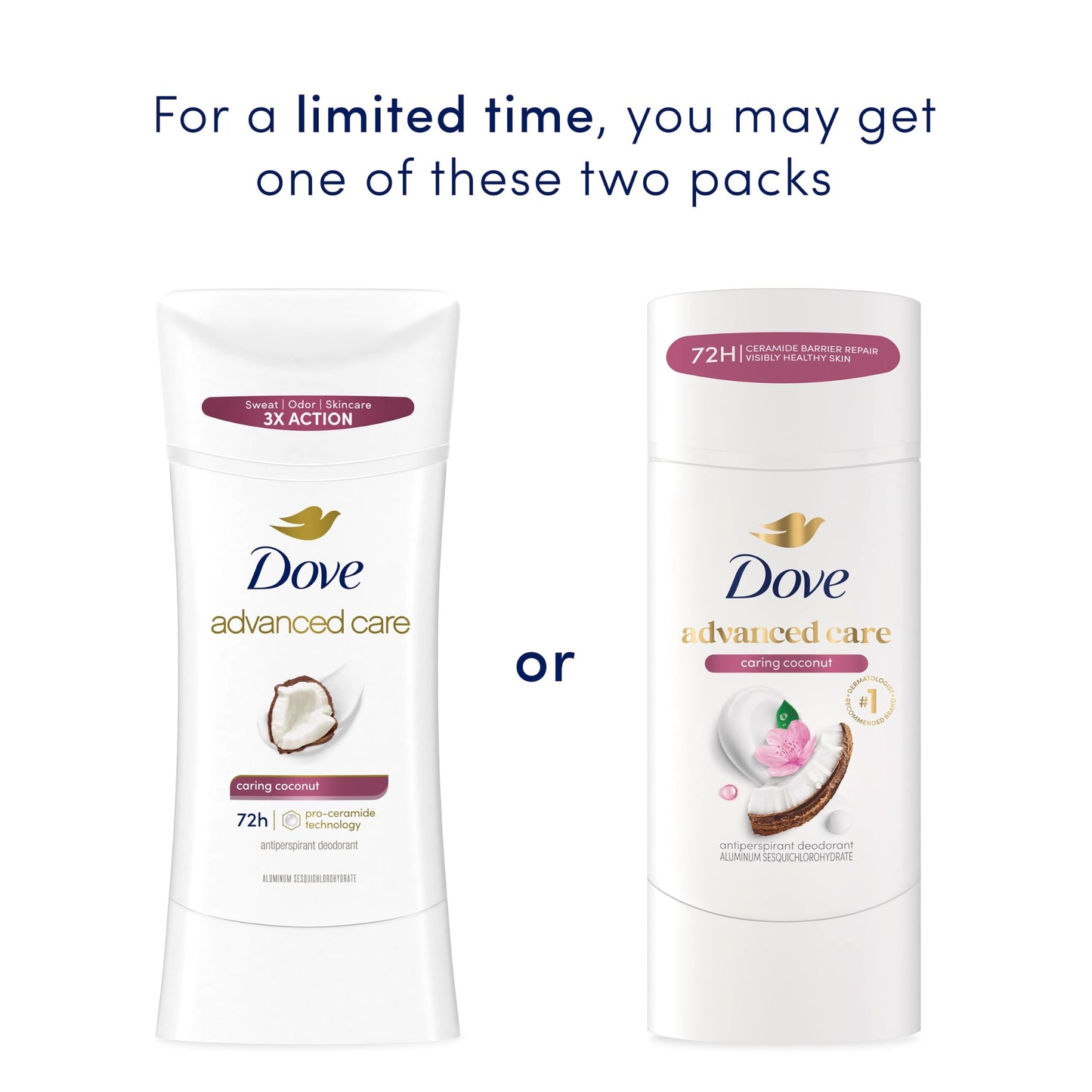 Dove Advanced Care Antiperspirant Deodorant Stick Caring Coconut 4 ct for helping your skin barrier repair after shaving 72-hour odor control Beauty and Personal Care Dove