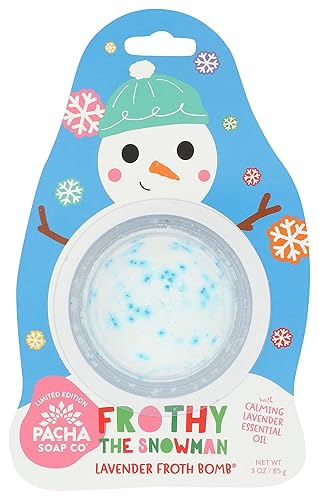 PACHA SOAP Frothy The Snowman Froth Bomb, 3 OZ