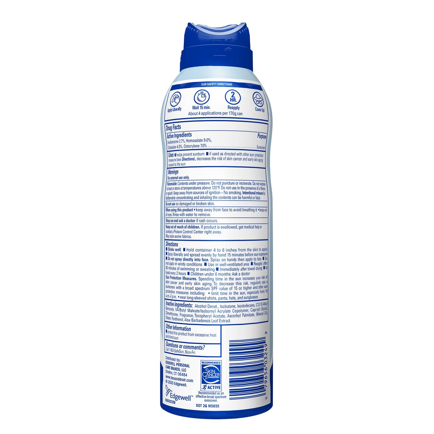 Banana Boat Spf#50+ Light As Air 6 Ounce Spray (Pack of 3)