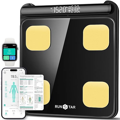 RunStar Smart Scale for Body Weight FSA&HSA Eligible, 8-Electrode Digital Bathroom Scale with BMI, Body Fat Percentage & Muscle Mass to 28 Body…