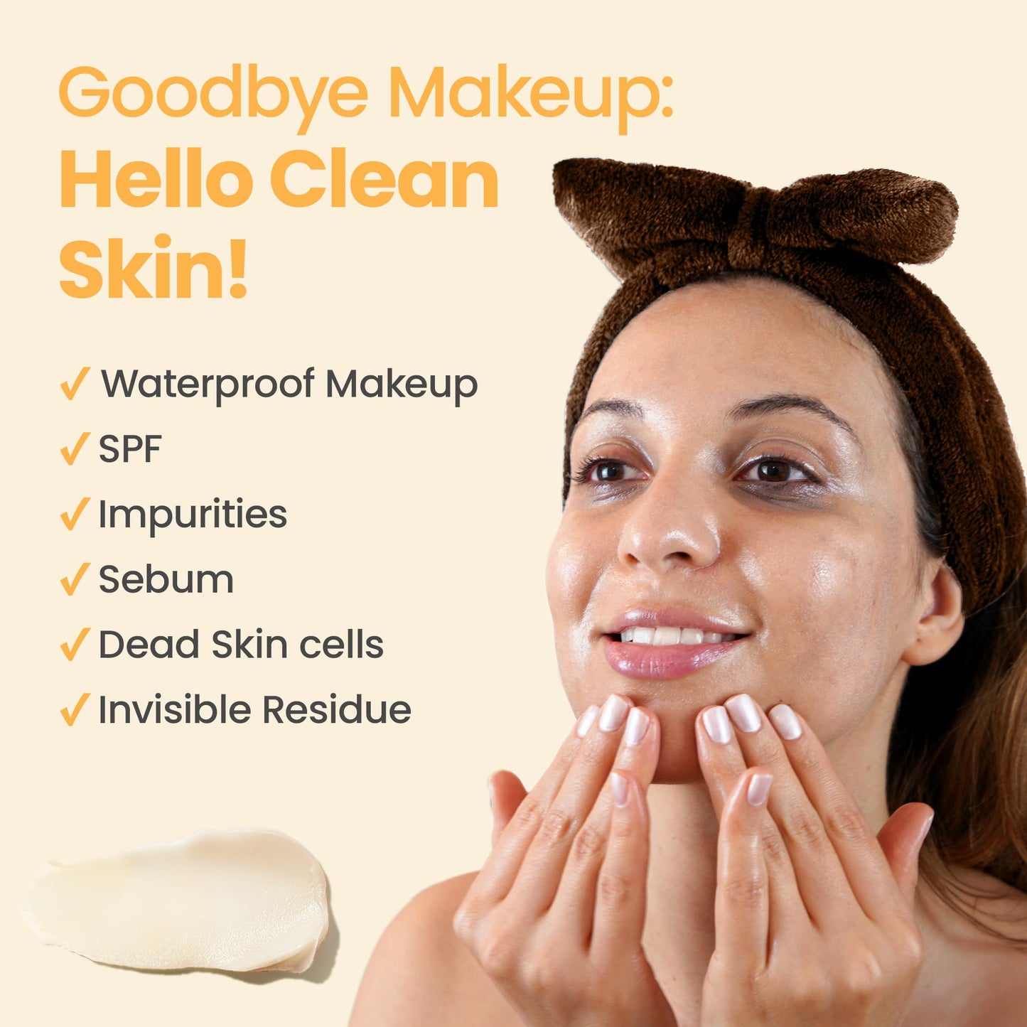 Honeyskin Honey Cleansing Balm Makeup Remover - Face and Eye Makeup Remover for Sensitive Skin Face Wash - Hydrating Facial Cleanser and Gentle