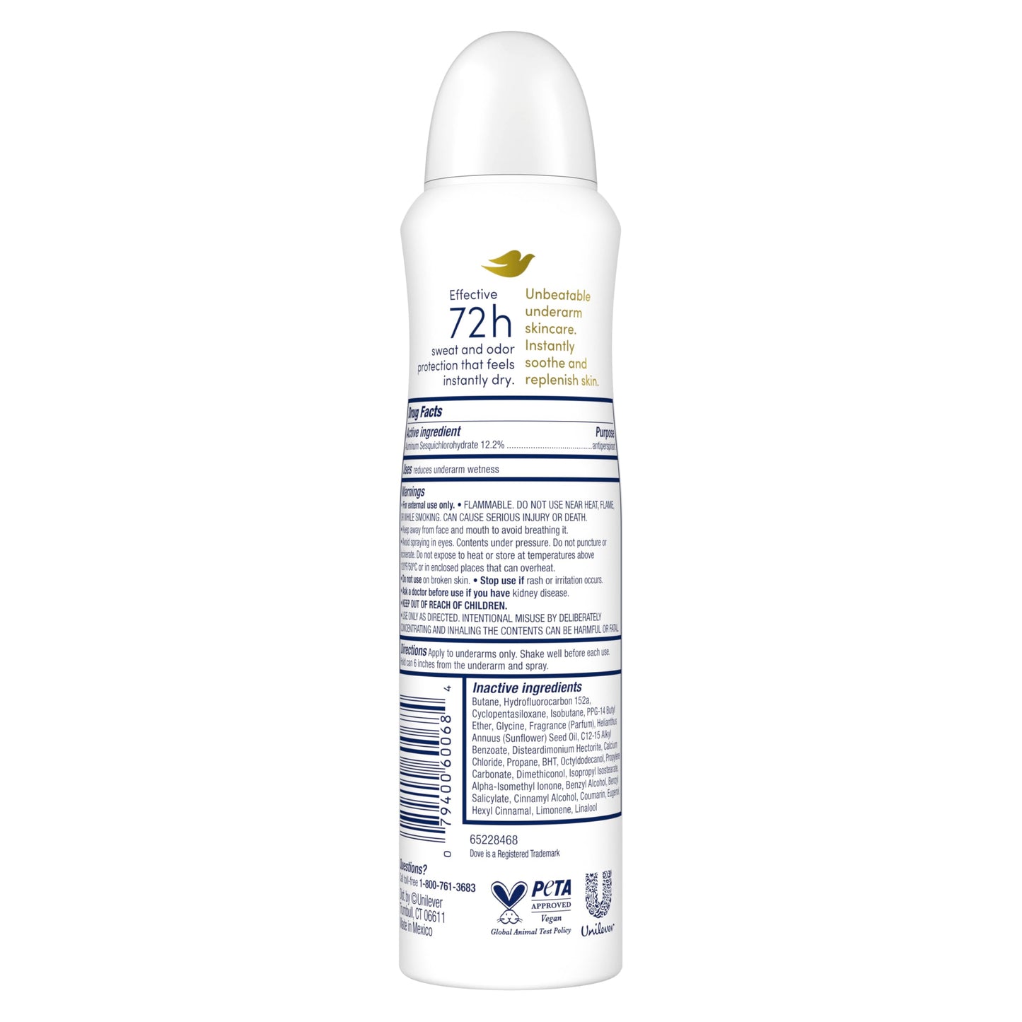 Dove Advanced Care Dry Spray Antiperspirant Deodorant For Women Caring Coconut With 48 Hour Protection, Soft And Comfortable Underarms 3.8 oz Beauty and Personal Care Unilever