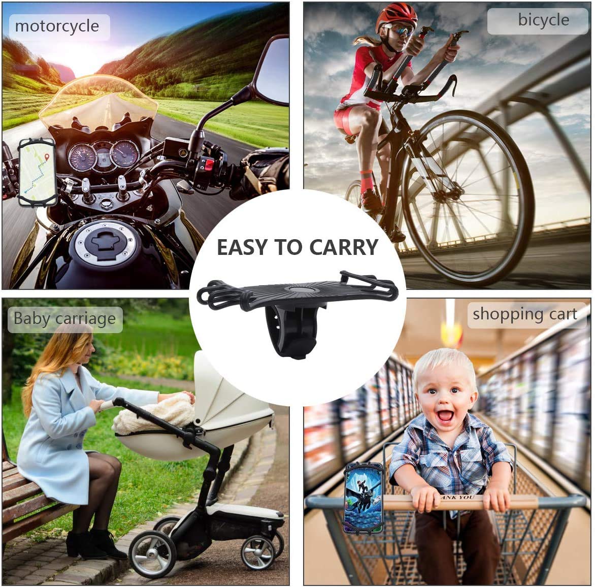 360°Rotation Cycling Bike Bicycle Phone Mount Holder Silicone Handlebar Case for Samsung Galaxy A15 5G A25 A35 A54 A13 A23 A12 A53 S24 Ultra, S23…