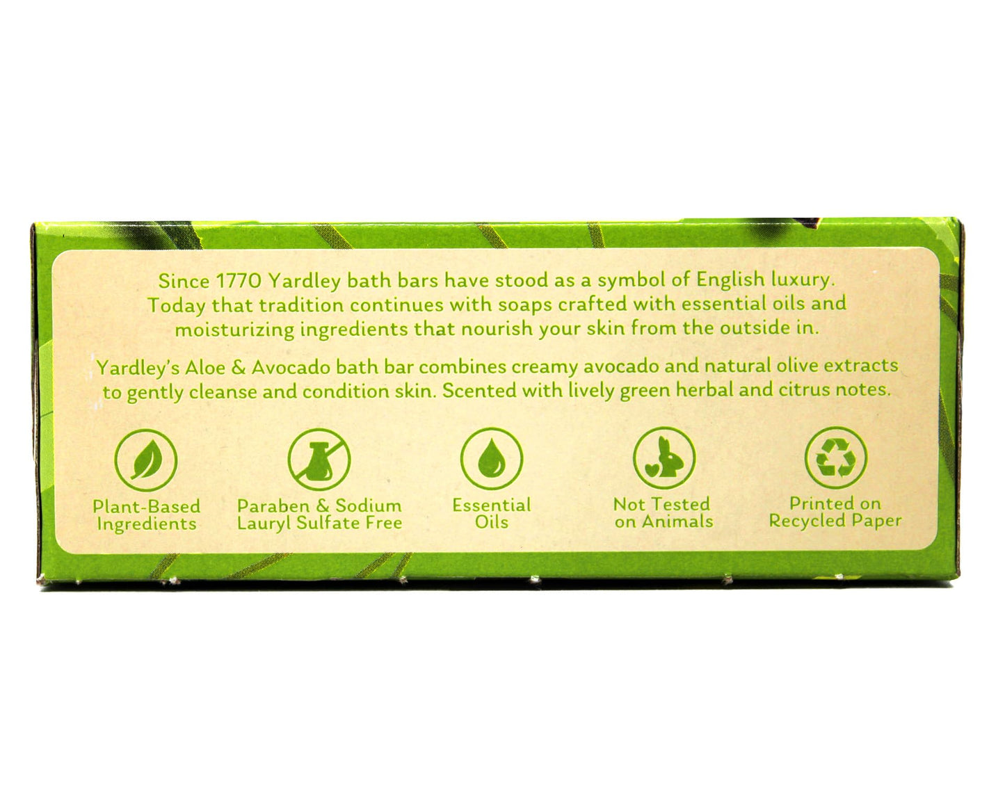 Yardley London Aloe and Avocado Naturally Moisturizing Bath Bar 4.0 oz (Pack of 12)