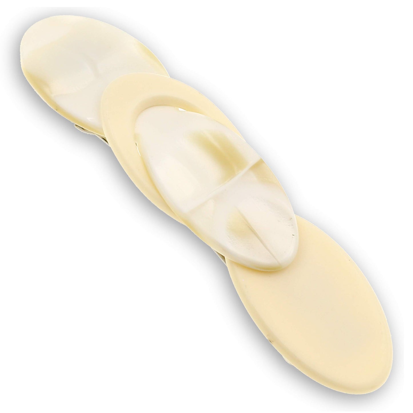 Camila Paris CP2337 French Hair Barrette Clip for Girls Handmade Cream Pearl, Metal Automatic Clasp Strong Hold Grip Hair Clips for Women, No Slip