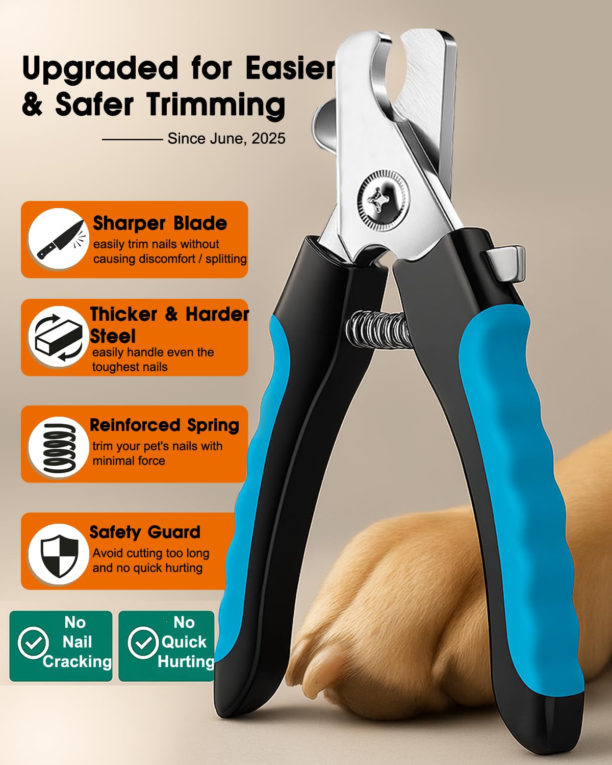 Dog Nail Trimmers and Dog Nail Clippers Kit, Whisper Quiet Electric Grinder with Light, for Small, Medium, Large Dogs, Cats Toenail Grooming, 3 Speed