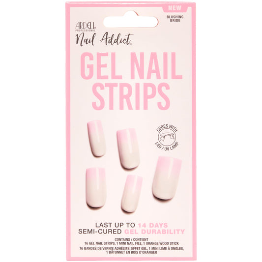 Ardell Nail Addict Semi Cured Gel Nail Strips - Blushing Bride, Long-Lasting Wraps, Easy to Apply Nail Stickers, Cures with UV/LED Lamp, 16 Strips Beauty & Personal Care Ardell