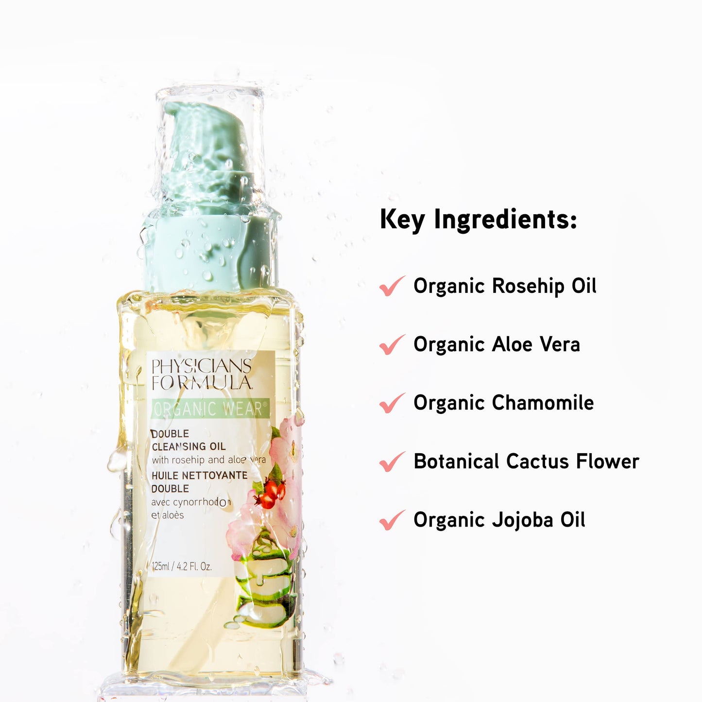 Organic Cleanser By Physicians Formula Organic Wear All Natural Double Cleansing Oil, Nourishing, Purifying, Dermatologist Tested