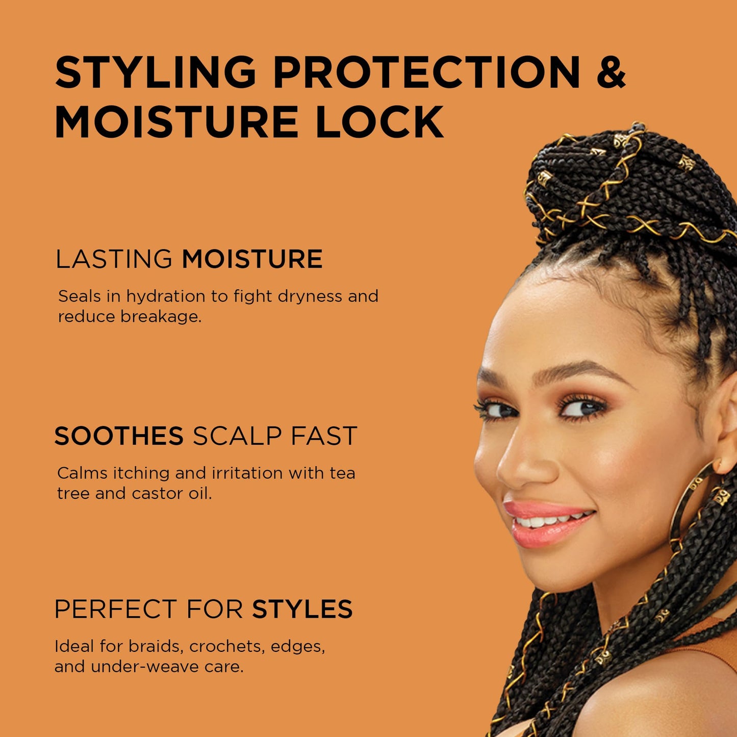 African Pride Black Castor Miracle Hair & Scalp Sealing Oil - Hair Oil with Black Castor, Tea Tree & Soybean Oil for Moisture Lock, Scalp Relief