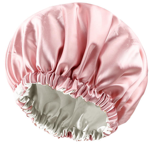 Amamba Shower Caps,100% Real Satin Lined Shower Cap,Extra Large Shower Cap for Women Reusable Waterproof,Adjustable Size&Long Hair Bath Caps?Pink? Beauty & Personal Care Amamba