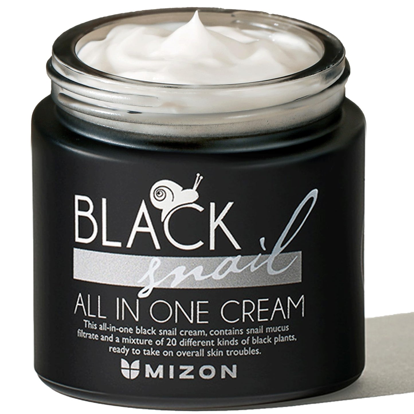 MIZON Black Snail All in One Cream Intensive Korean Skin Care Facial Moisturizer with Snail Mucin Extract (2.54 fl oz)