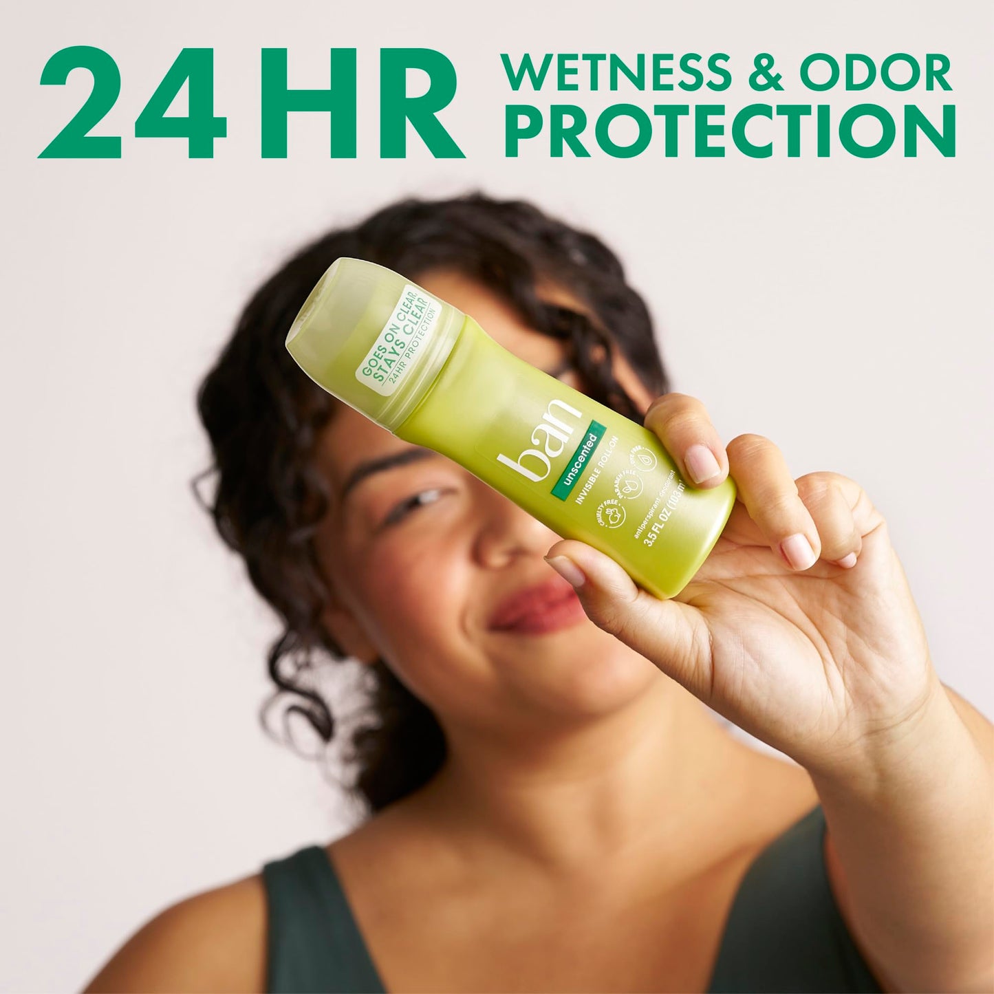 Ban Invisible Roll-on Antiperspirant Deodorant for Women and Men, 24-hour Underarm Odor & Sweat Protection, Unscented, 3.5 Oz, Pack of 4 Beauty and Personal Care Ban