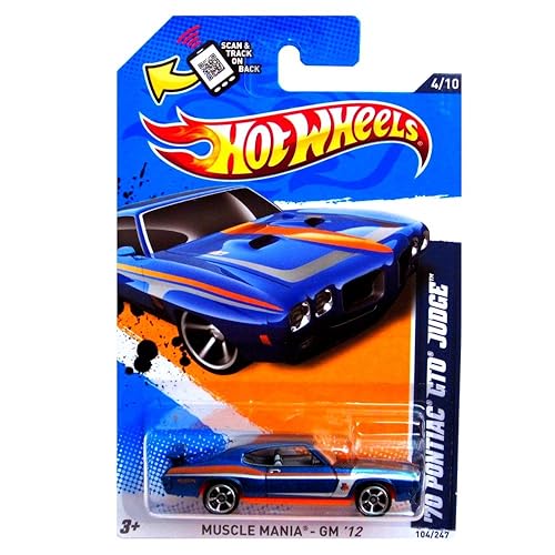 2012 Hot Wheels Muscle Mania - GM '70 Pontiac GTO Judge Blue #104/247