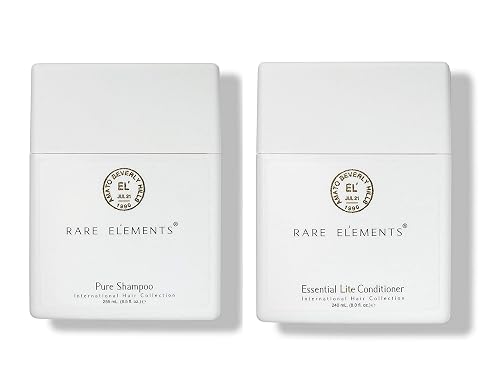 Rare Elements Pure Shampoo & Essential Lite Conditioner Set with Gute Carrying Bag (Three Piece Bundle) 8 oz per unit