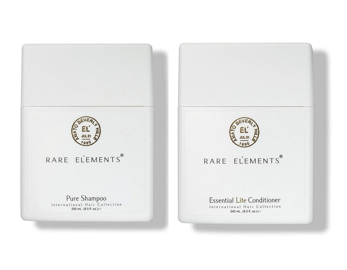 Rare Elements Pure Shampoo & Essential Lite Conditioner Set with Gute Carrying Bag (Three Piece Bundle) 8 oz per unit
