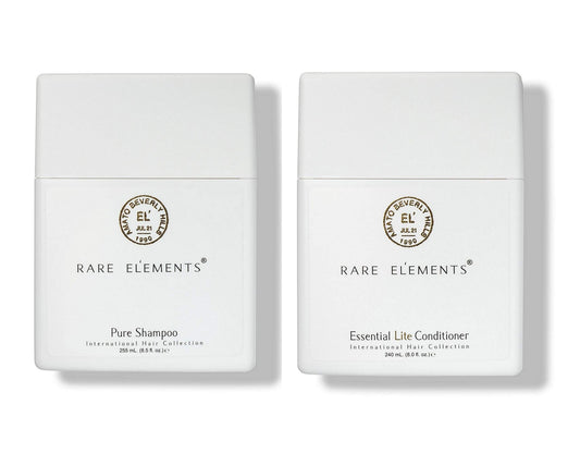 Rare Elements Pure Shampoo & Essential Lite Conditioner Set with Gute Carrying Bag (Three Piece Bundle) 8 oz per unit