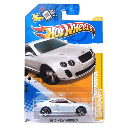 Hot Wheels 2012 Bentley Continental Supersports WHITE, 36/247, New Models. 1:64 Scale.