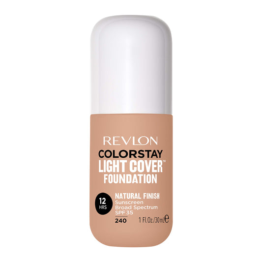 Revlon ColorStay Light Cover Liquid Foundation, Hydrating Longwear Weightless Makeup with SPF 35, Light-Medium Coverage for Blemish, Dark Spots