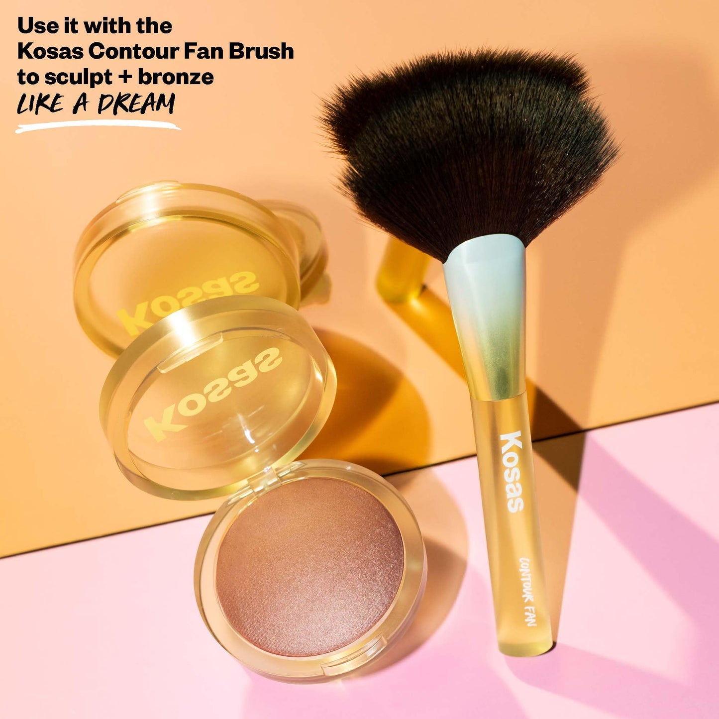 Kosas The Sun Show Glowy Warmth Baked Bronzer - Talc-Free Powder Bronzer for Face, Buildable Color, Natural Glow, Lightweight Finish, Beachy