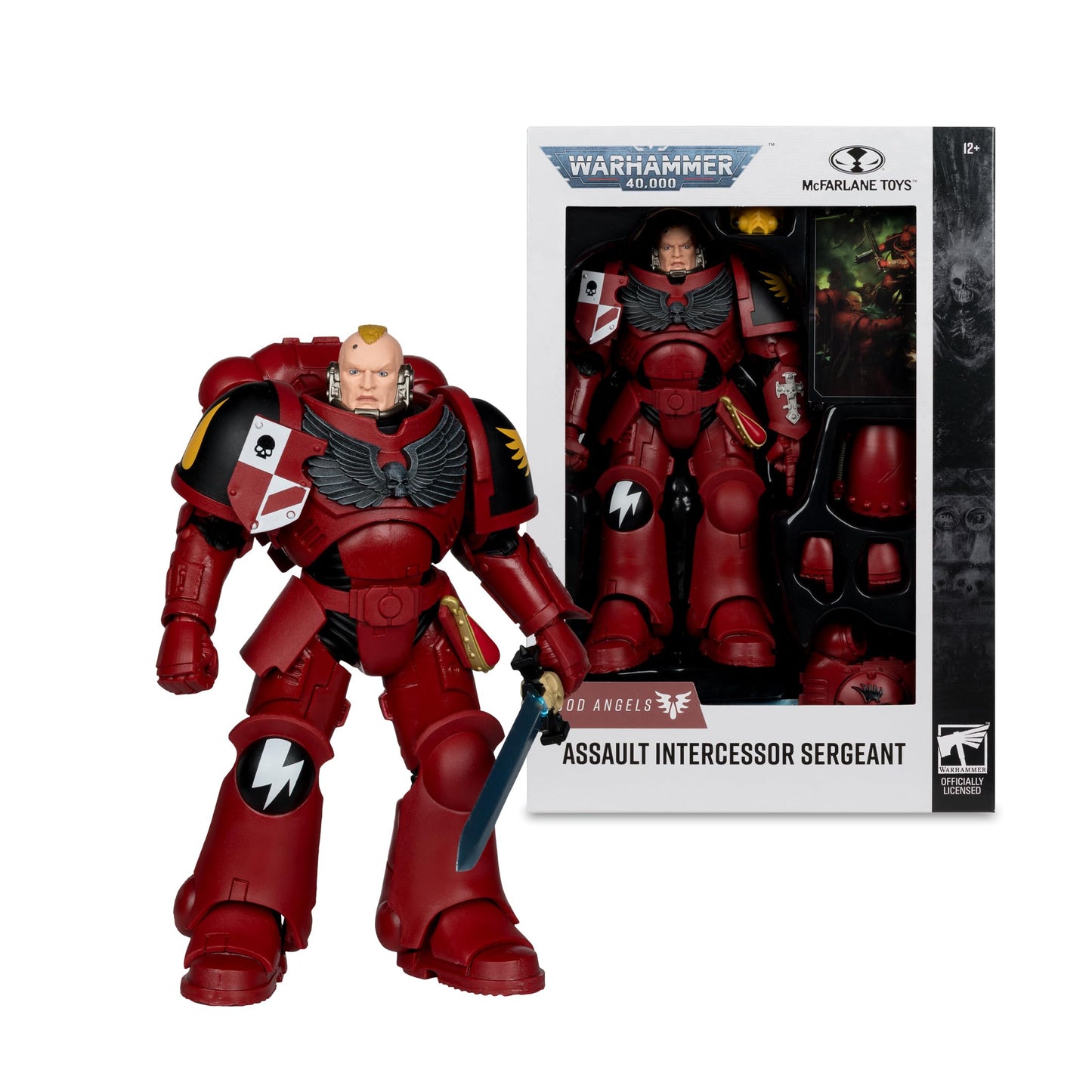 McFarlane Toys- Warhammer 40,000 Assault Intercessor Sergeant (Blood Angel) 7in Figure