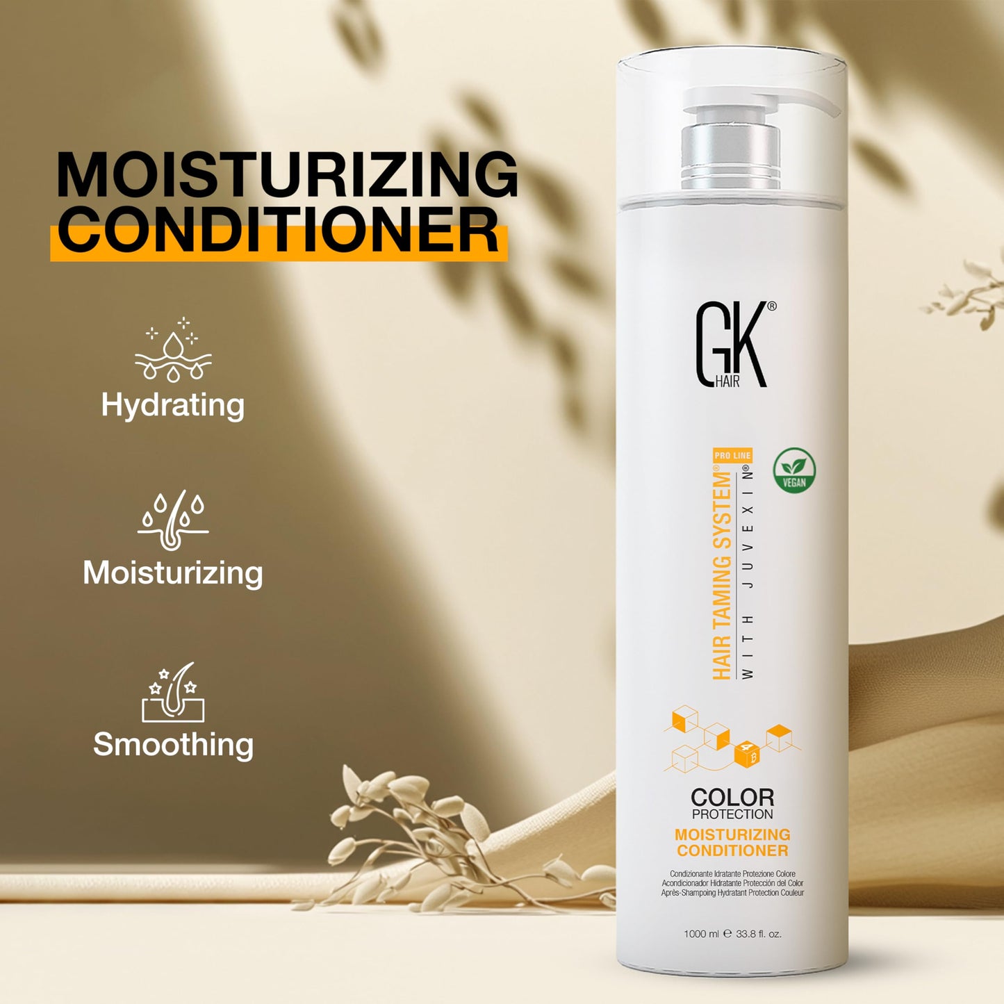 GK HAIR Moisturizing Conditioner Colored Hair Treated for Dry Damaged Repair Curls Intense Hydration Strengthening Frizz Control Keratin Treatment
