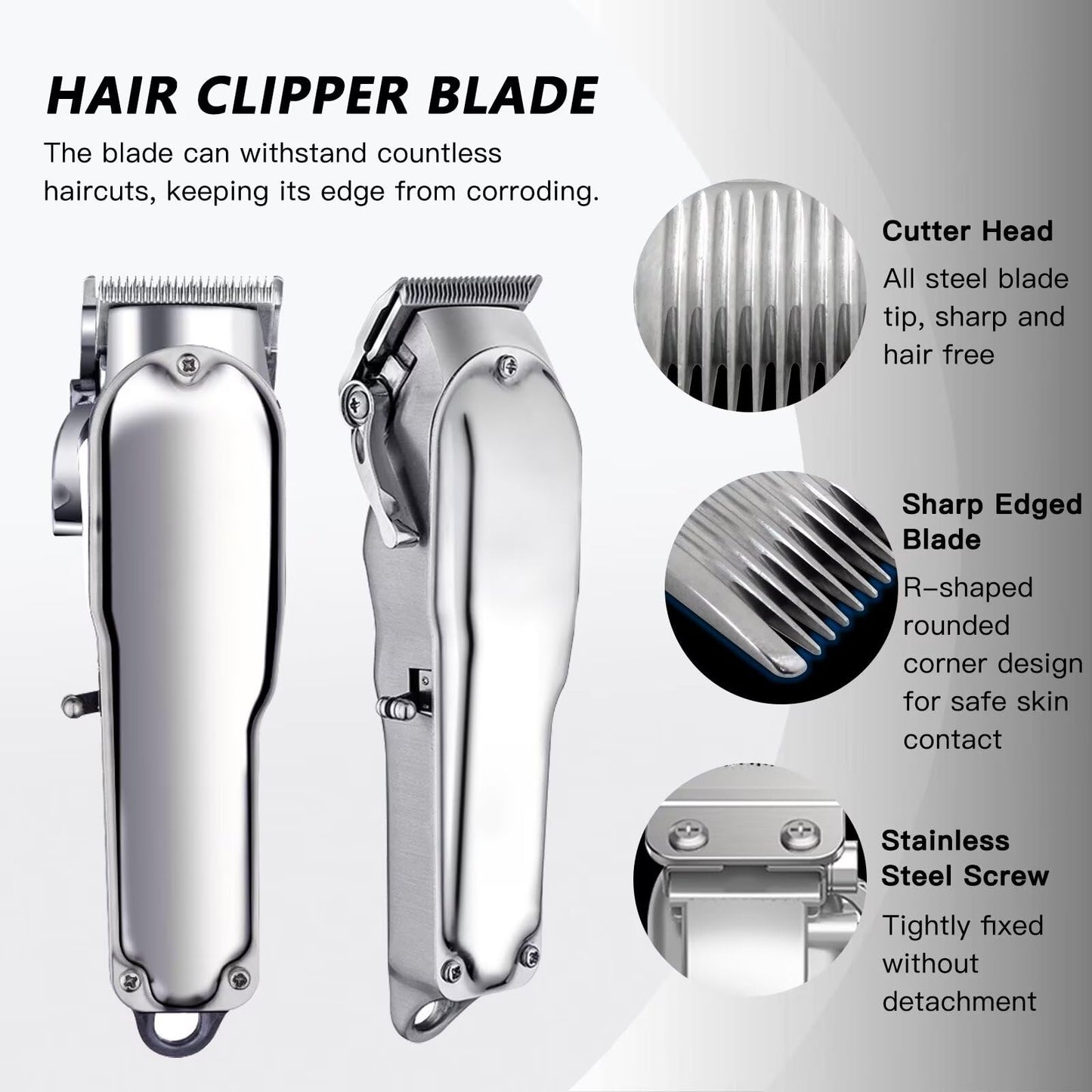 ATIODYUUK Steel Hair Clipper Blade for Wahl Precision MC3 Blades, Pack of 2 Steel Blades Replacement for 2-Hole Standard Wedge 5 Star Legend Clippers Beauty and Personal Care ATIODYUUK