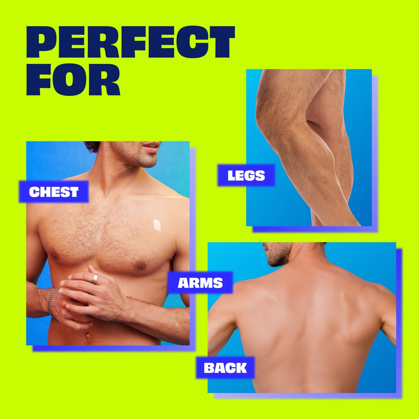 Nair Men Hair Remover Body Cream, Quick and Easy Body Hair Removal Cream for Men, Aloe and Lanolin, Dermatologist Tested, 12 Oz