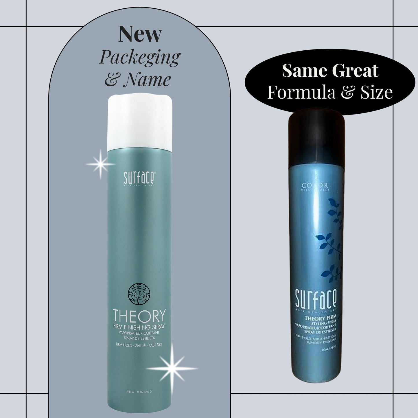 SURFACE Hair Theory Firm Finishing Spray, Strong Hold Styling Hairspray - All Day and Night Lasting Control,10 oz (Packaging may vary)