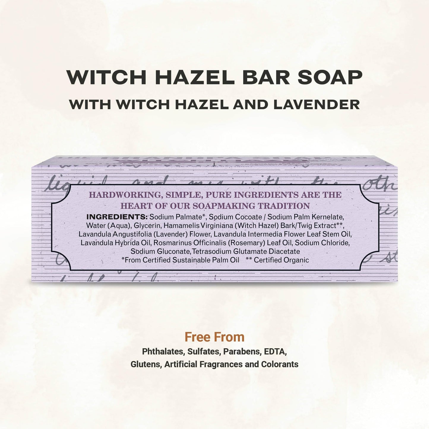 The Grandpa Soap Company Witch Hazel Bar Soap - Tones and Rejuvenates Skin, With Witch Hazel and Lavender, Provides a Relaxing Effect, Vegan, For Face