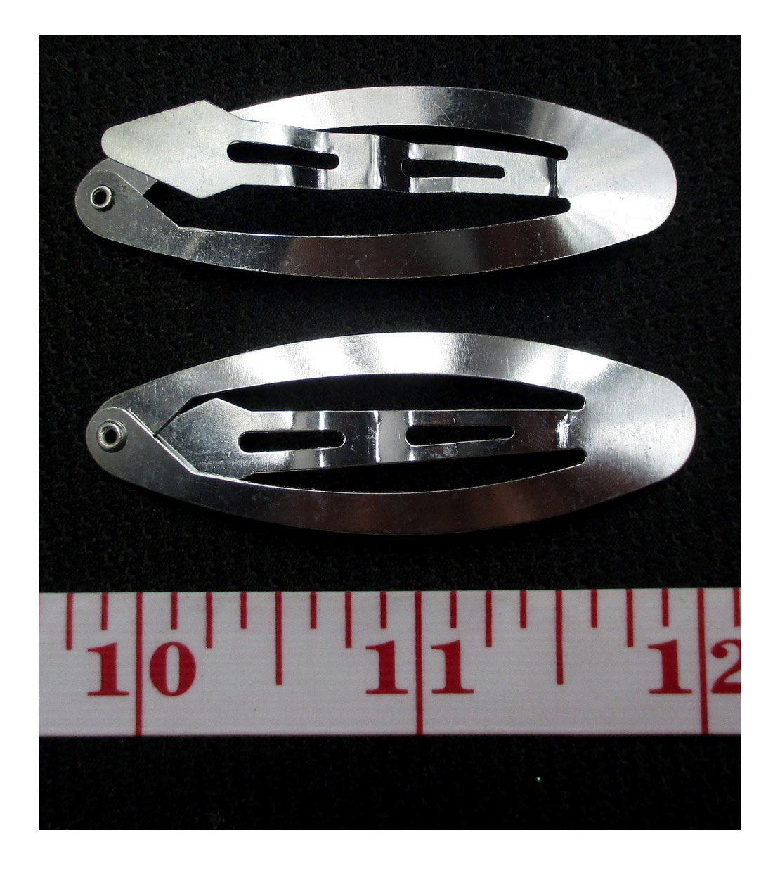 50pcs Metal Silver Oval Shape Snap Hair Clips/Barrettes for DIY 60mm