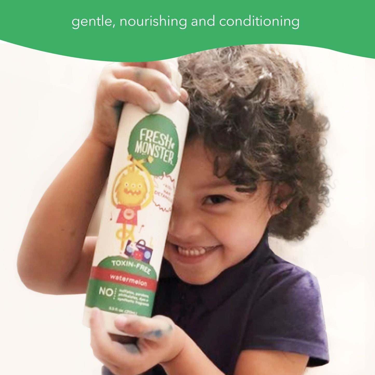 Fresh Monster Kids Detangler Spray, Toxin-Free, Hypoallergenic & Natural, Hair Conditioning Spray for Kids, Watermelon (2 Pack, 8.5oz/each)