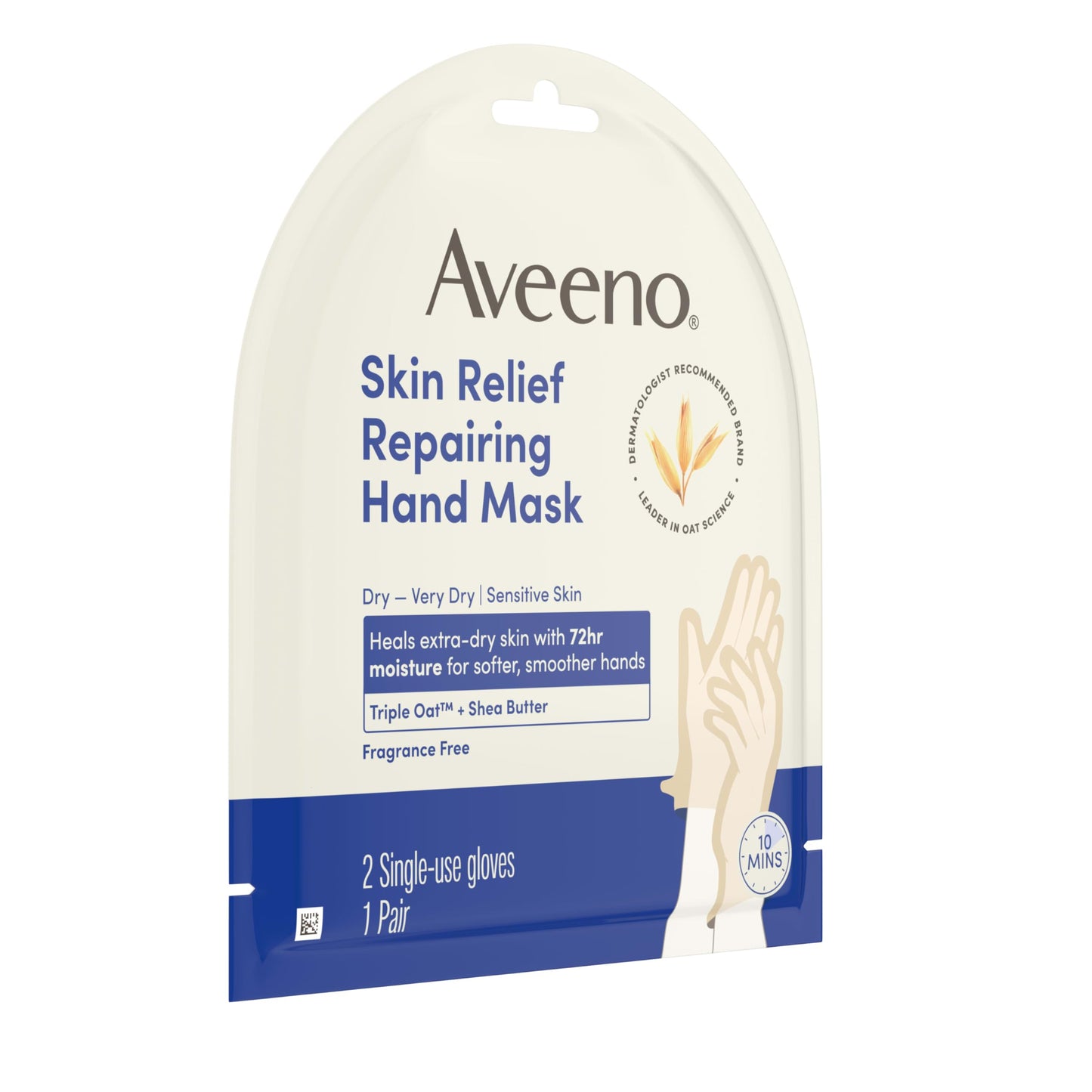 Aveeno Skin Relief Repairing Hand Mask, Moisturizing Gloves with Triple Oat & Shea Butter for Very Dry Skin, Hand Care for Sensitive Skin Beauty and Personal Care Aveeno