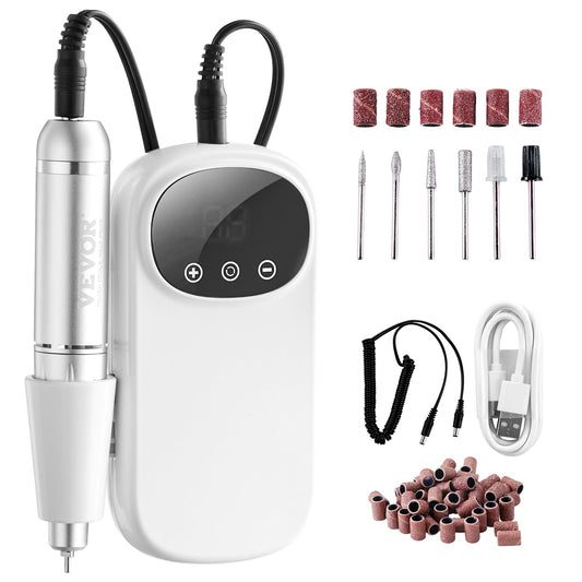 VEVOR Portable Electric Rechargeable Nail Drill, 35,000RPM Cordless Nail E File Machine, LCD-Display Acrylic Gel Grinder Tool for Manicure Pedicure Beauty & Personal Care VEVOR