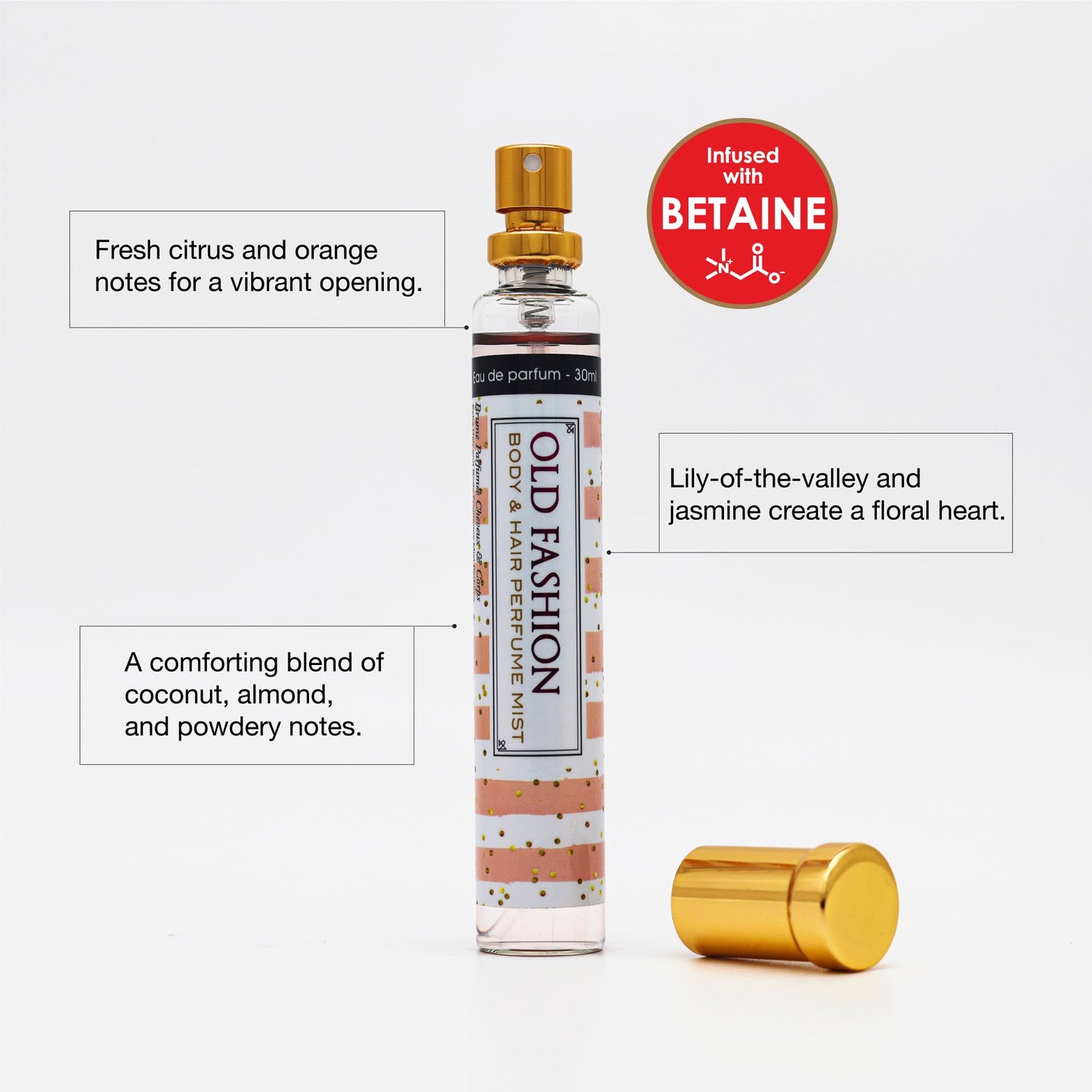 Esha Body & Hair Perfume Mist - Eau de Parfum for Women - Infused with Betaine - Citrus Orange and Lily - (OLD FASHION) Beauty & Personal Care Esha
