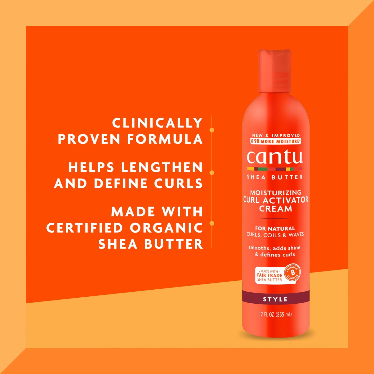 Cantu Shea Butter for Natural Hair Moisturizing Curl Activator Cream, 12 Fl Oz