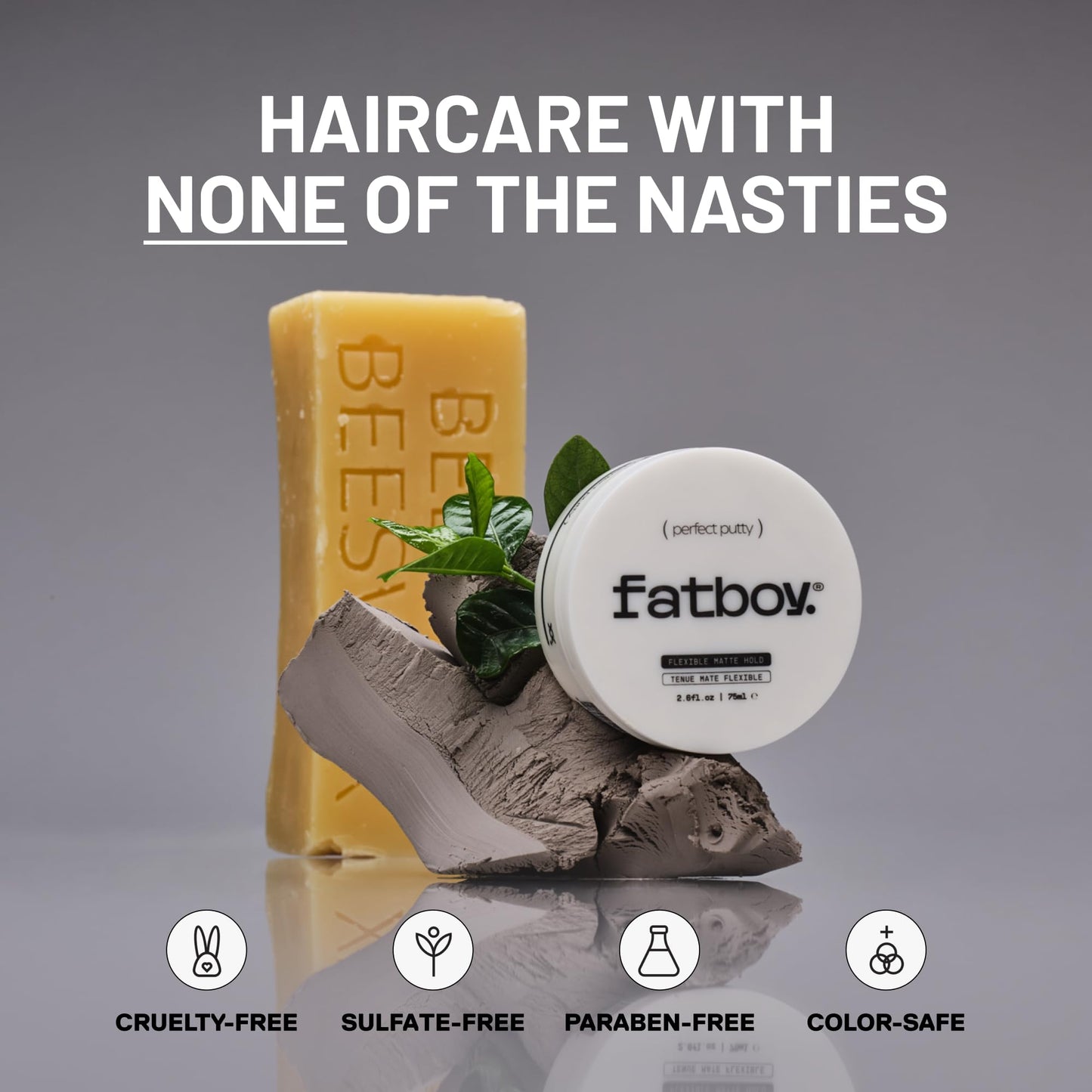 Fatboy Hair Perfect Putty, Styling Kaolin Clay Putty, Medium Hold for Volume & Texture, Matte Finish, Hair Care for All Hair Types, Flexible