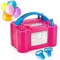 AGPTEK Electric Air Balloon Pump, 110V 600W Rose Red Portable Dual Nozzle Inflator/Blower for Party Decoration