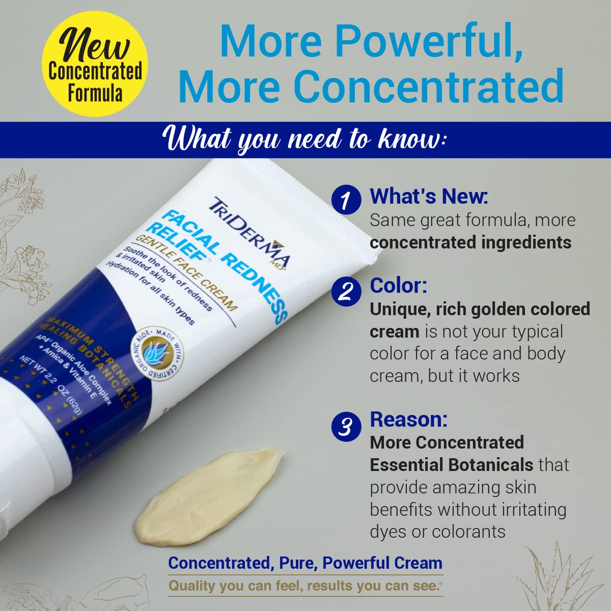 TriDerma Facial Redness Relief Gentle Face Cream, Soothing & Relieving Daily Moisturizer for Redness, Repair Uneven Skin Tone, Irritated or Sensitive