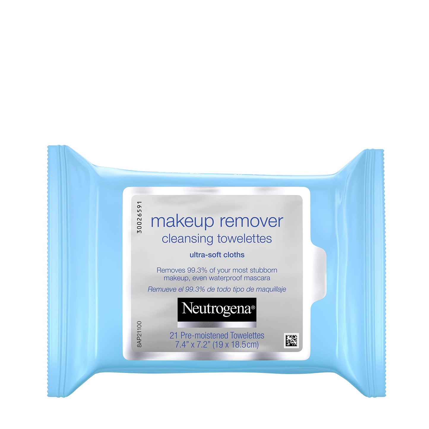 Neutrogena Makeup Remover Cleansing Facial Towelettes, Daily Gentle Face Wipes to Remove Oil, Dirt, & 99.3% of Makeup, Safe for Sensitive Eyes