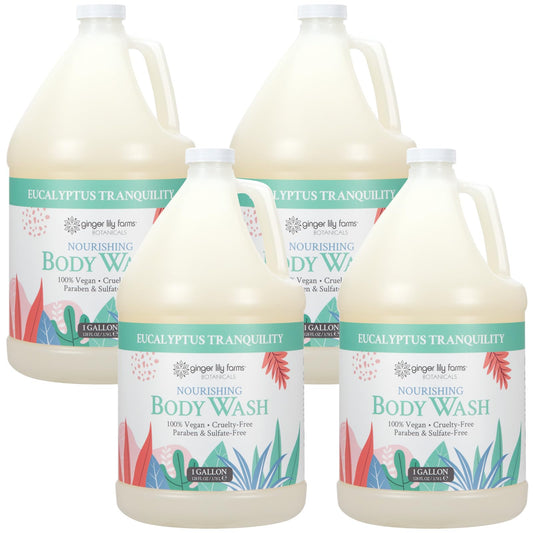 Ginger Lily Farms Botanicals Nourishing Body Wash, Eucalyptus Tranquility, 100% Vegan & Cruelty-Free, 1 Gallon (Pack of 4) Beauty & Personal Care Ginger Lily Farms