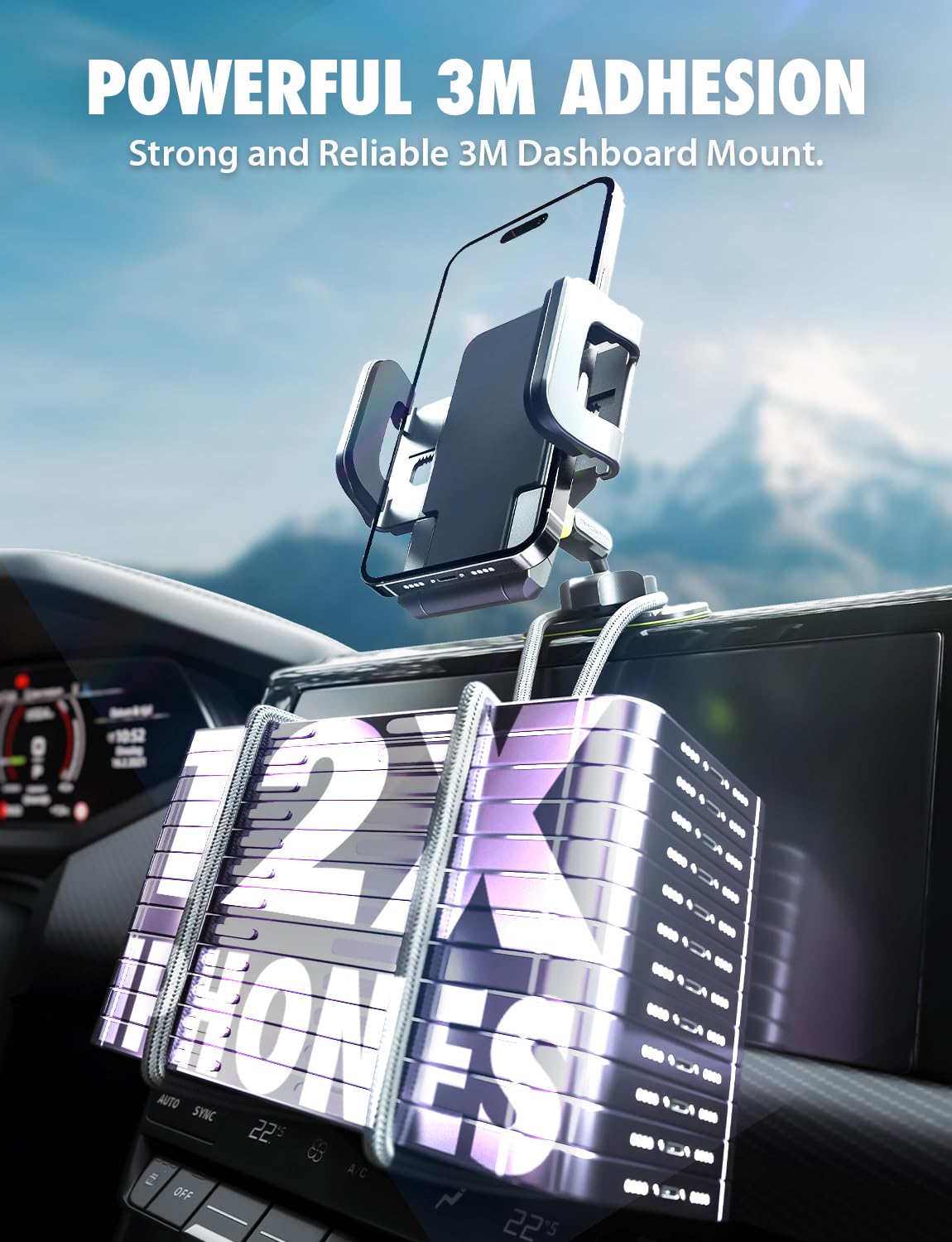 Bracketron Car Phone Holder, TripGrip Phone Mount for Car Dashboard & Air Vent, 360 Rotation One-Hand Release Car Cell Phone Holder for iPhone…