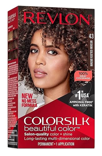 Revlon ColorSilk Hair Color [43] Medium Golden Brown 1 ea (Pack of 8)