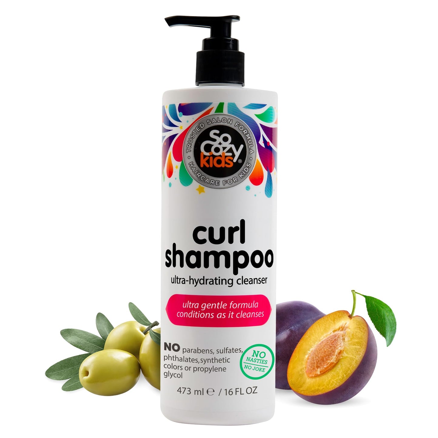 SoCozy Curl Shampoo for Kids Curly Hair (16 Fl Oz Pump) Gentle Hydrating Cleanser, Helps Improve Elasticity, Reduce Breakage & Frizz with Keratin Beauty and Personal Care SO COZY
