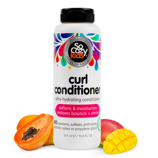 SoCozy Curl Conditioner | For Kids Hair | Softens, Restores Bounce and Shine | No Parabens, Sulfates, Synthetic Colors or Dyes, Sweet-Crème, 10.5 Fl