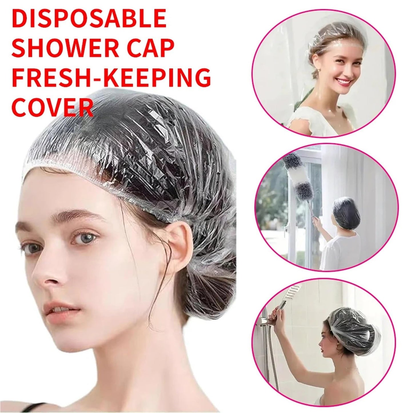 150/300/1500/3000pcs Disposable Shower Cap - Waterproof Plastic Men's and Women's Hair Caps(150pcs) Beauty and Personal Care Nuqsx